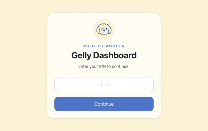 PIN entry screen of the Order Management System + CRM Dashboard login